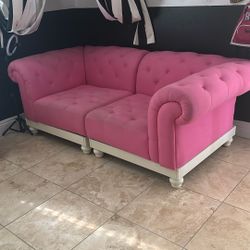 Pottery Barn Hot Pink Sofa 