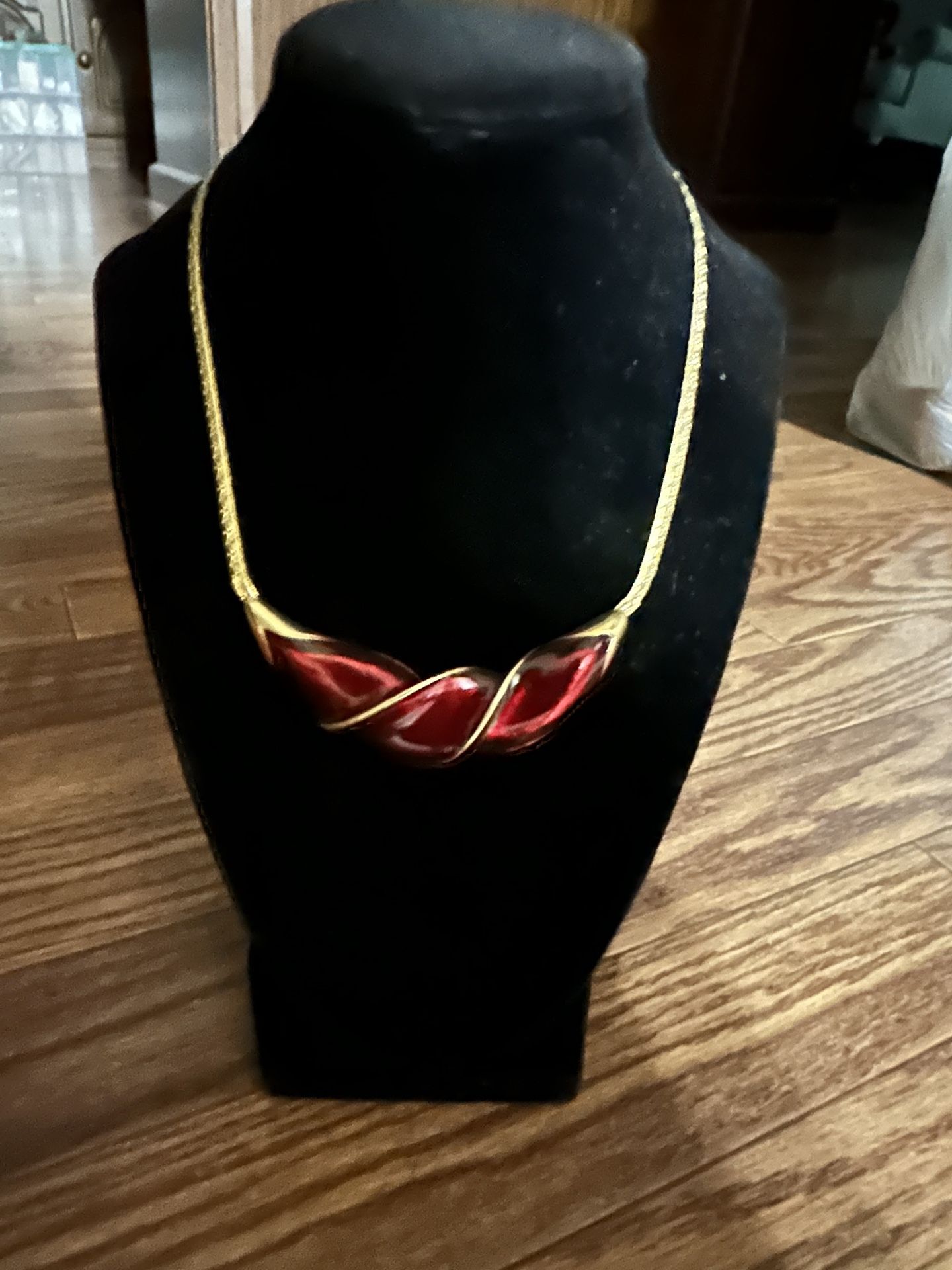 Red Enamel Choker Necklace