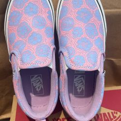New Vans Asher Psych Floral Lavender Blue Size 1.5 