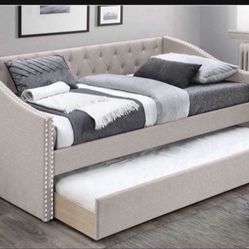 Brand New In Box Day Bed W/ Slats + Trundle  And 2 Mattresses. Pick Up  In Long Beach