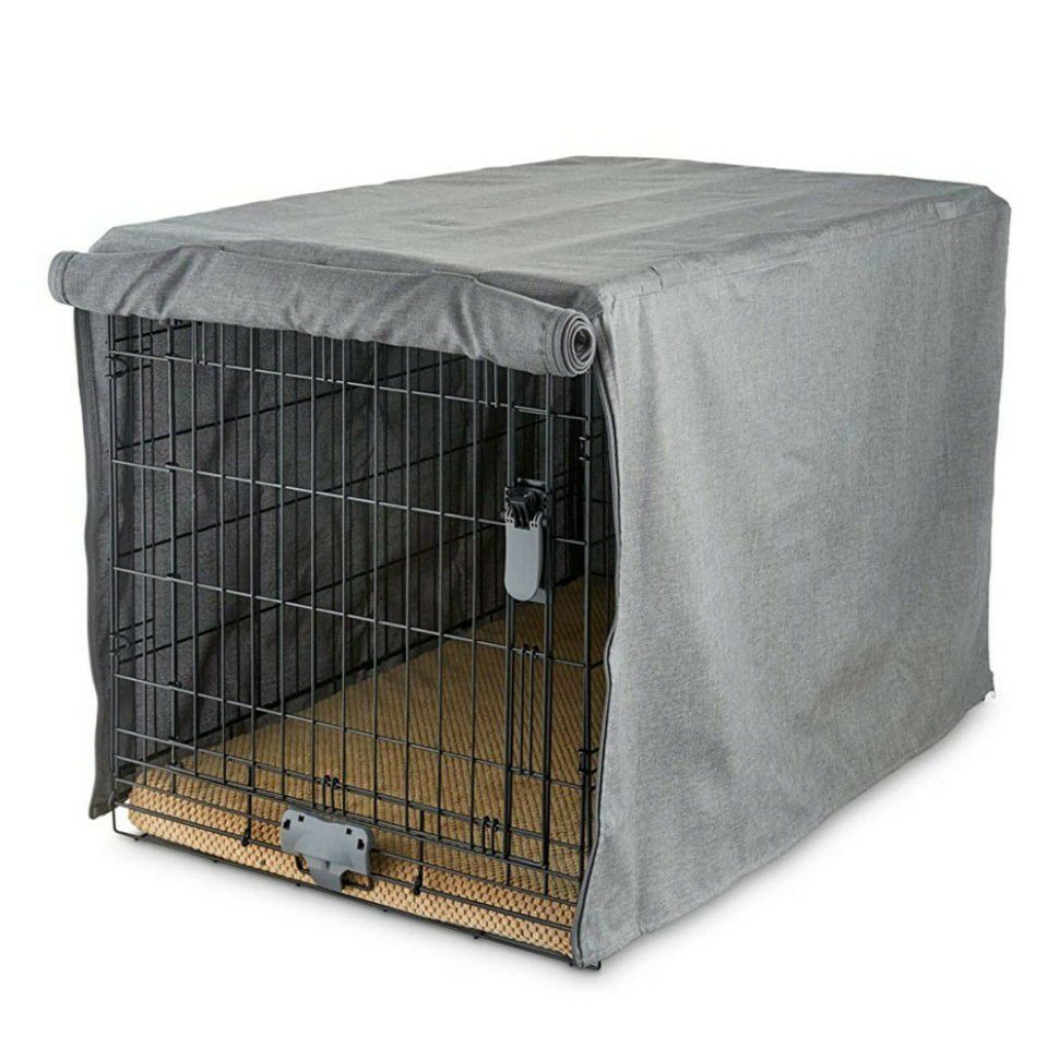 You & Me Grey Dog Crate Cover, 19" L, Roll up Doors , XS Brand New