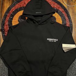 Essentials black with white letters(Sizes XS-L)