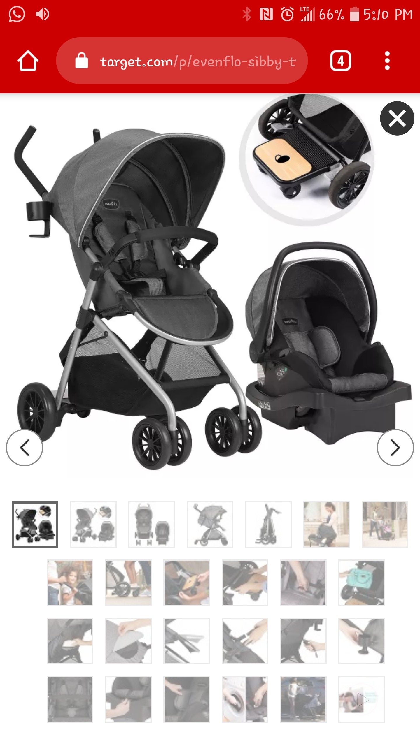 Evenflo Sibby Travel System with litemaxx Carseat