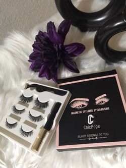 3 Pairs Magnetic Eyelashes And Eyeliner Kit 