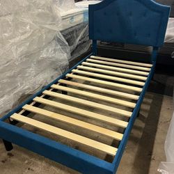 King Size Paris Bed Frame Blue CLEARANCE
