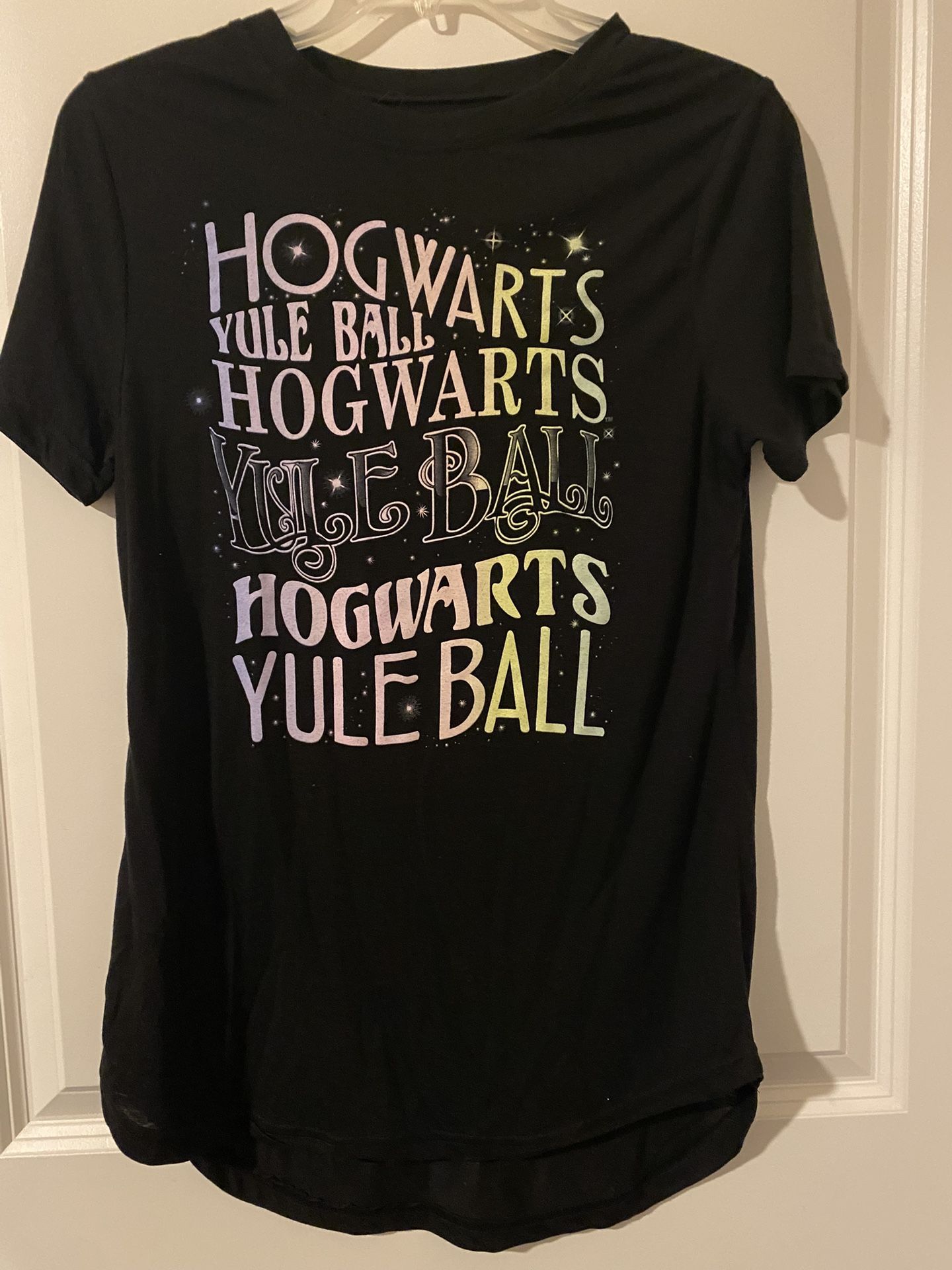 HARRY POTTER Hog warts Yule Ball Black T Shirt Juniors Size L/G (11/12)