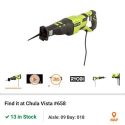 Ryobi 12-AMP Variable Speed Reciprocating Saw