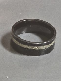 Tungsten carbide black men's band ring size 10