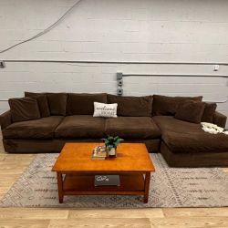 Crate & Barrel Deep Lounge 3-Piece Sectional Sofa (Delivery Available)