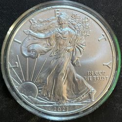 2021 Philadelphia Emg. Burnished 1st Strike Silver Eagle Coin