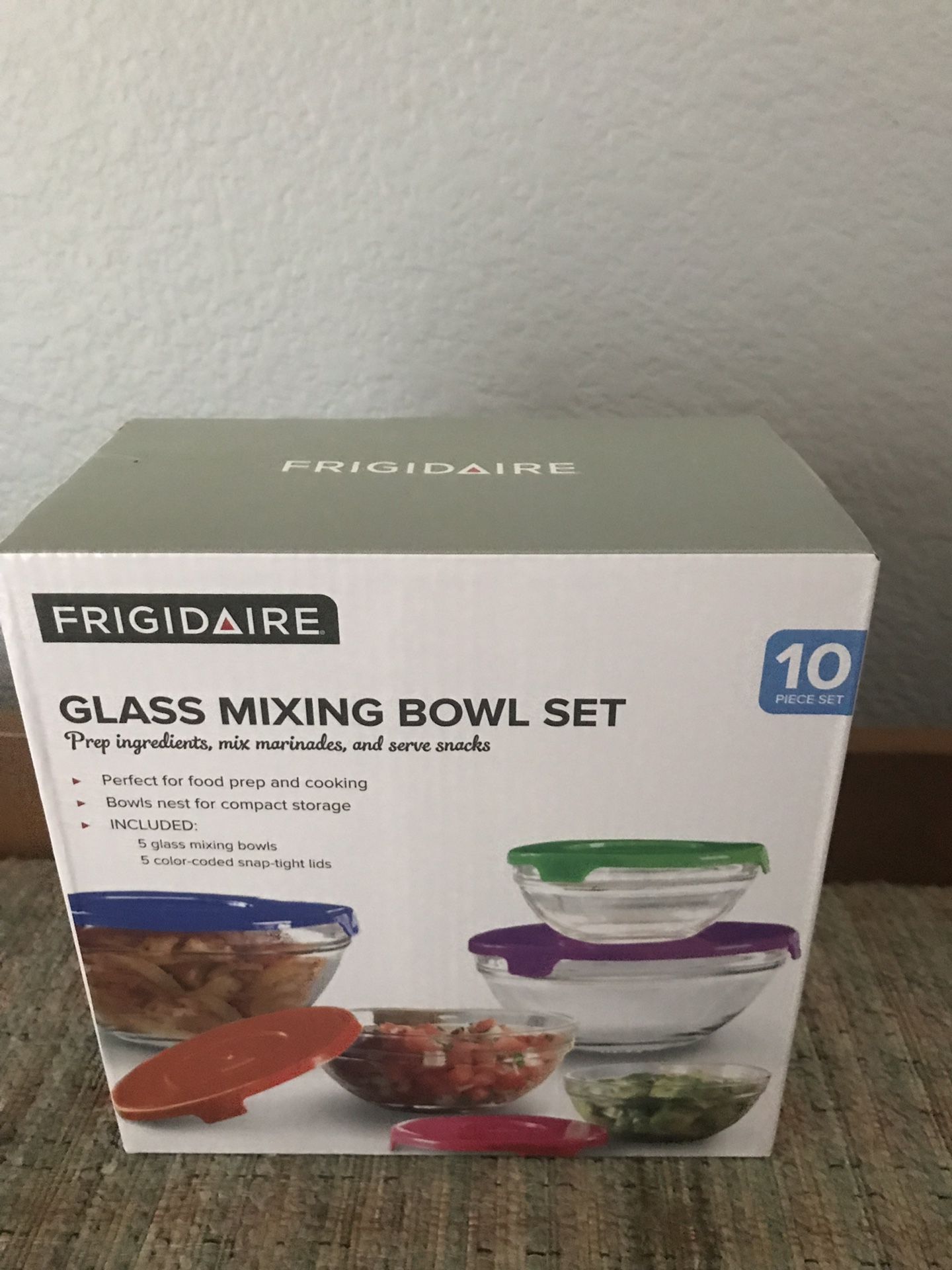Frigidaire - Glass Mixing Bowl 10 Piece Set