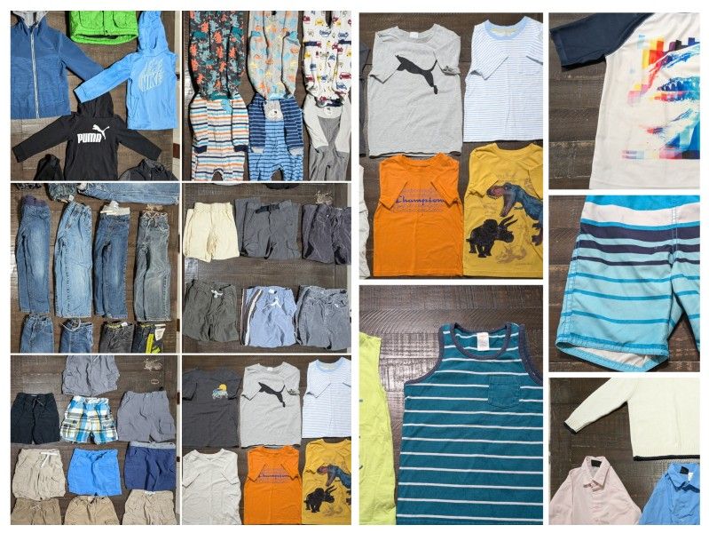 67 Piece Lot Of 5 5/6 Boys Clothes All Season