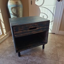 Rustic Side Table With Drawer