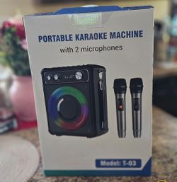 Portable Karaoke Machine with 2 Microphones