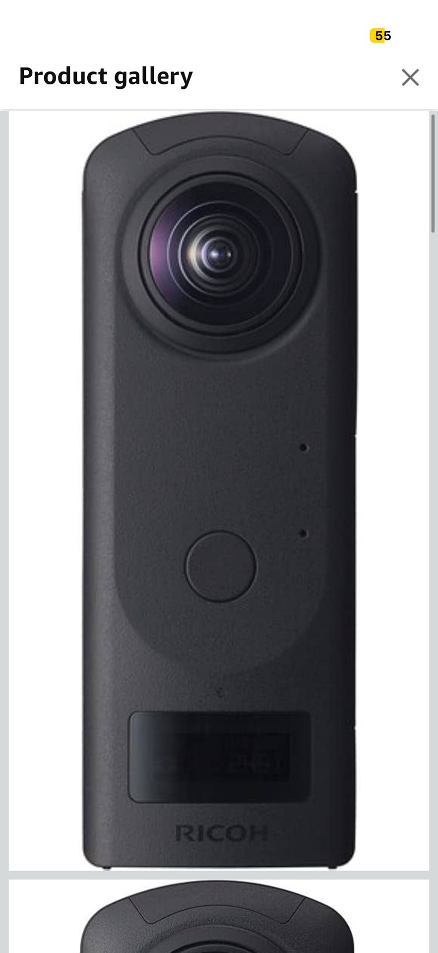 RICOH THETA Z1 51GB Black 360° camera, two 1.0-inch back-illuminated CMOS sensors, increased 51GB internal memory, 23MP images, 4K video with image st