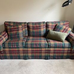 Plaid Sleeper Sofa / FREE!!!