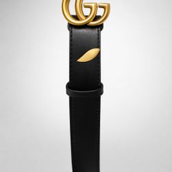 Gucci Authentic Woman’s Black Leather Belt 