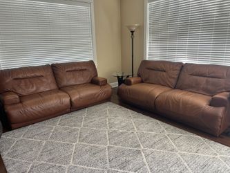 2 Power Leather Recliner Sofa 