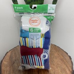 Toddler Boys' Brief Underwear, 6 Pack Size 4T-5T