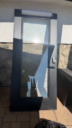 Metal glass door