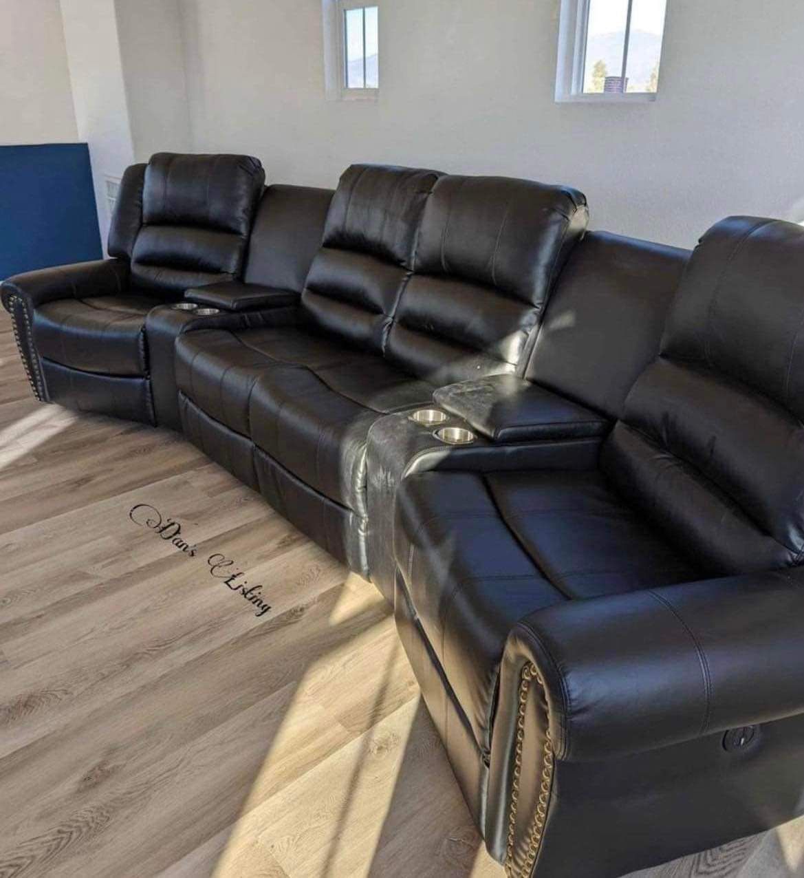 New Theatre Recliner Sectional Couch/ Free Delivery 