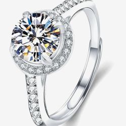 1ct Moissanite Ring Adjustable Band
