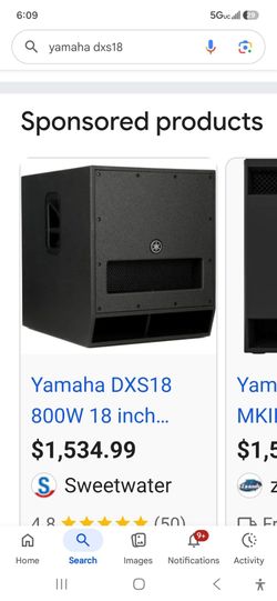 1  Yamaha DXS18 800W 18 inch Powered Subwoofer