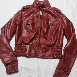 XS red Pleather Jacket