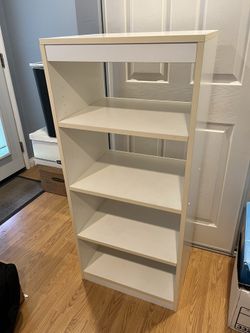 White wood office cabinet.