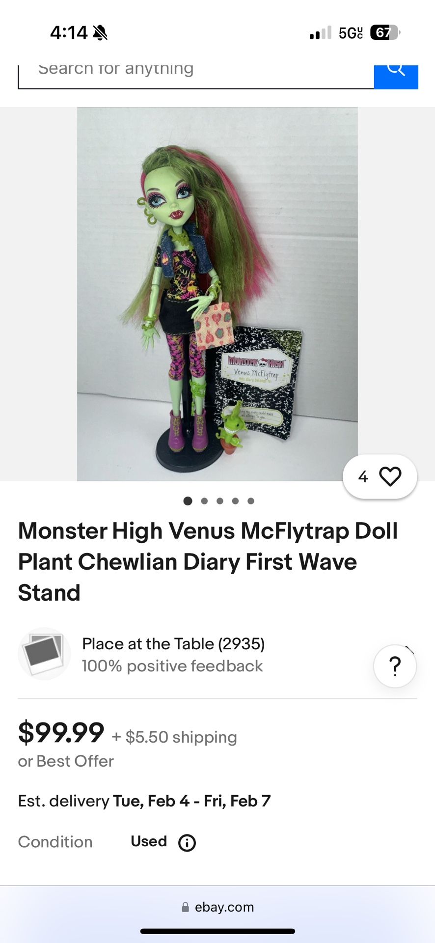Venus McFlytrap Monster High Doll