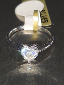 Moissanite Solitaire Heart Shape Engagement Ring