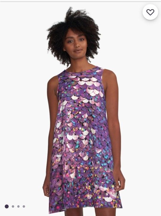 Purple And White Sequin Glitz Dress