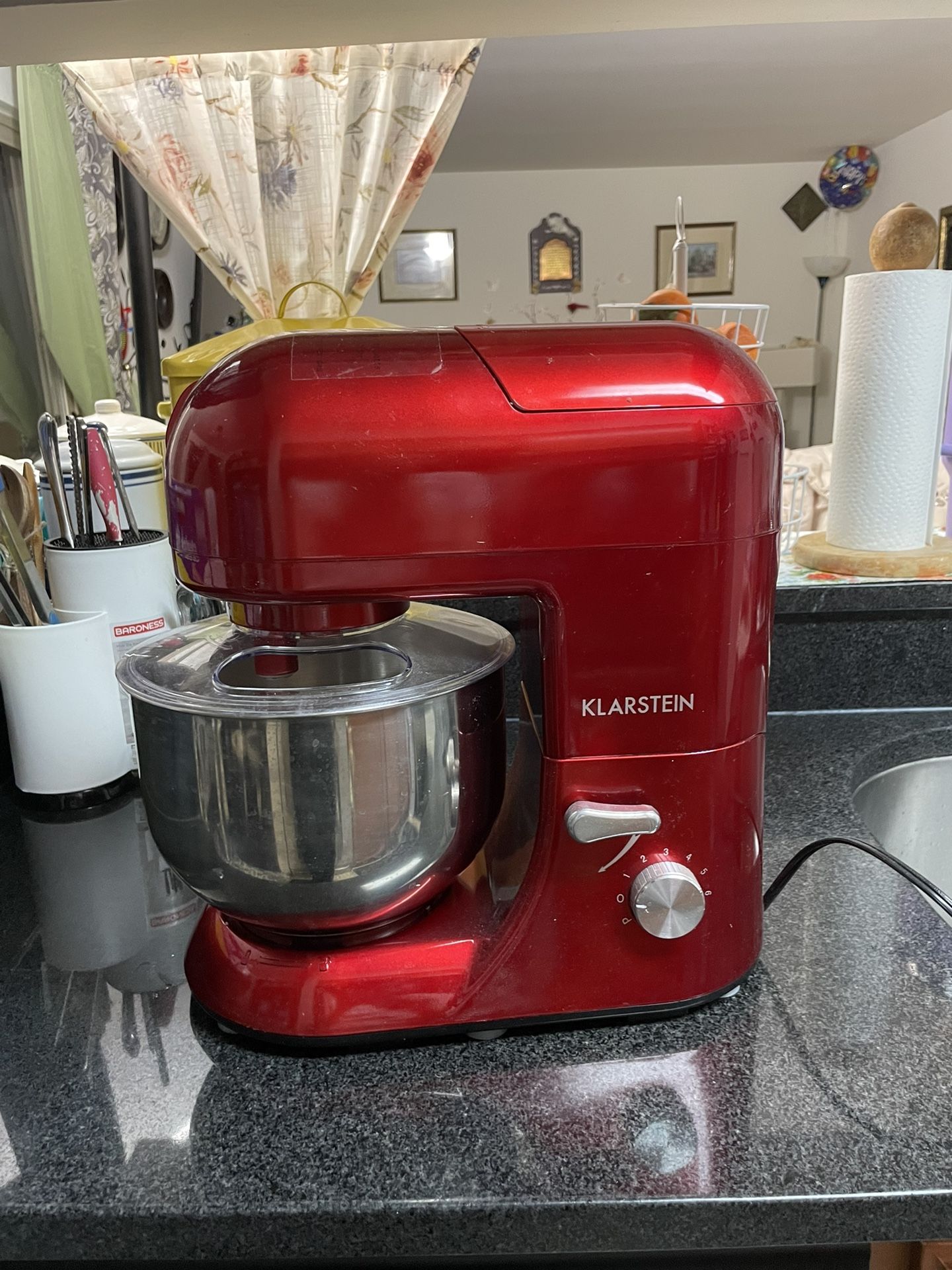 KLARSTEIN Lucia Rossa Electric Kitchen Mixer, Multi-function Stand Mixer, 650W, 5.3 qt Bowl, 1.3 qt Mixing Glass, Mixer Grinder, Dough bowl, Dough Ble