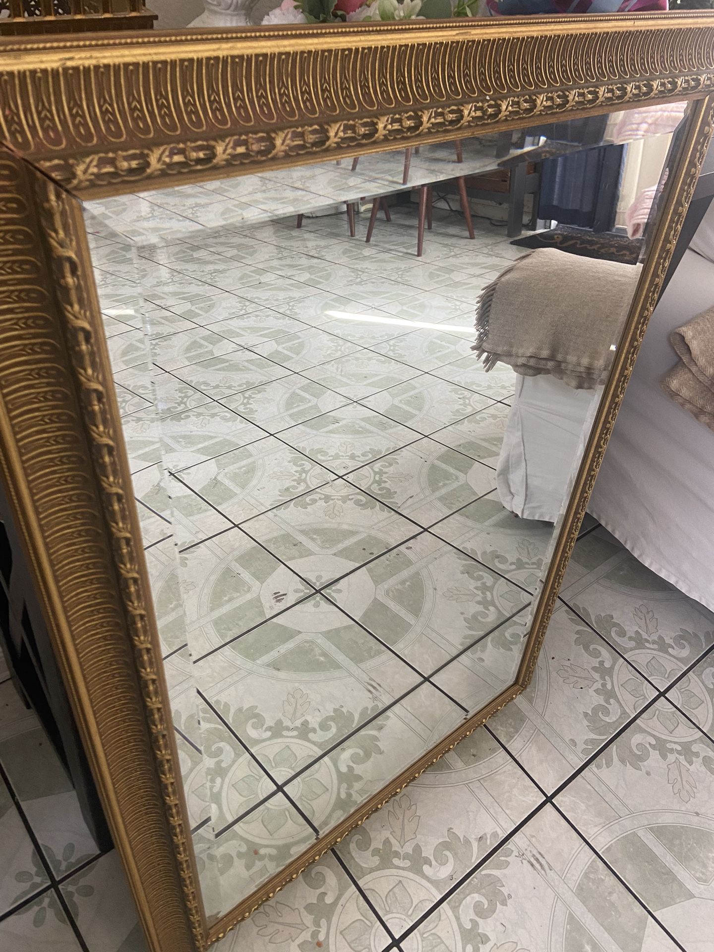 Big Vintage Gold Mirror