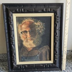 Vintage 1971 Framed Portrait Painting - Signed Lin Waldorf