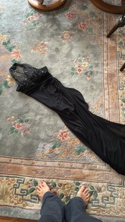 Long Black  Halter Dress Size 2