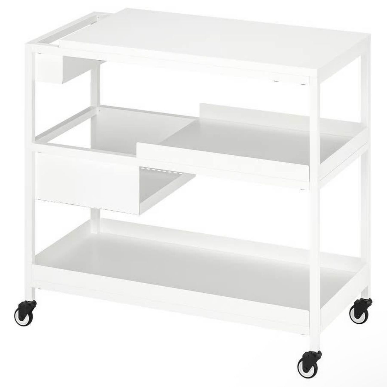 IKEA TROTTEN utility cart - White (31 1/2” x 15 3/4”)