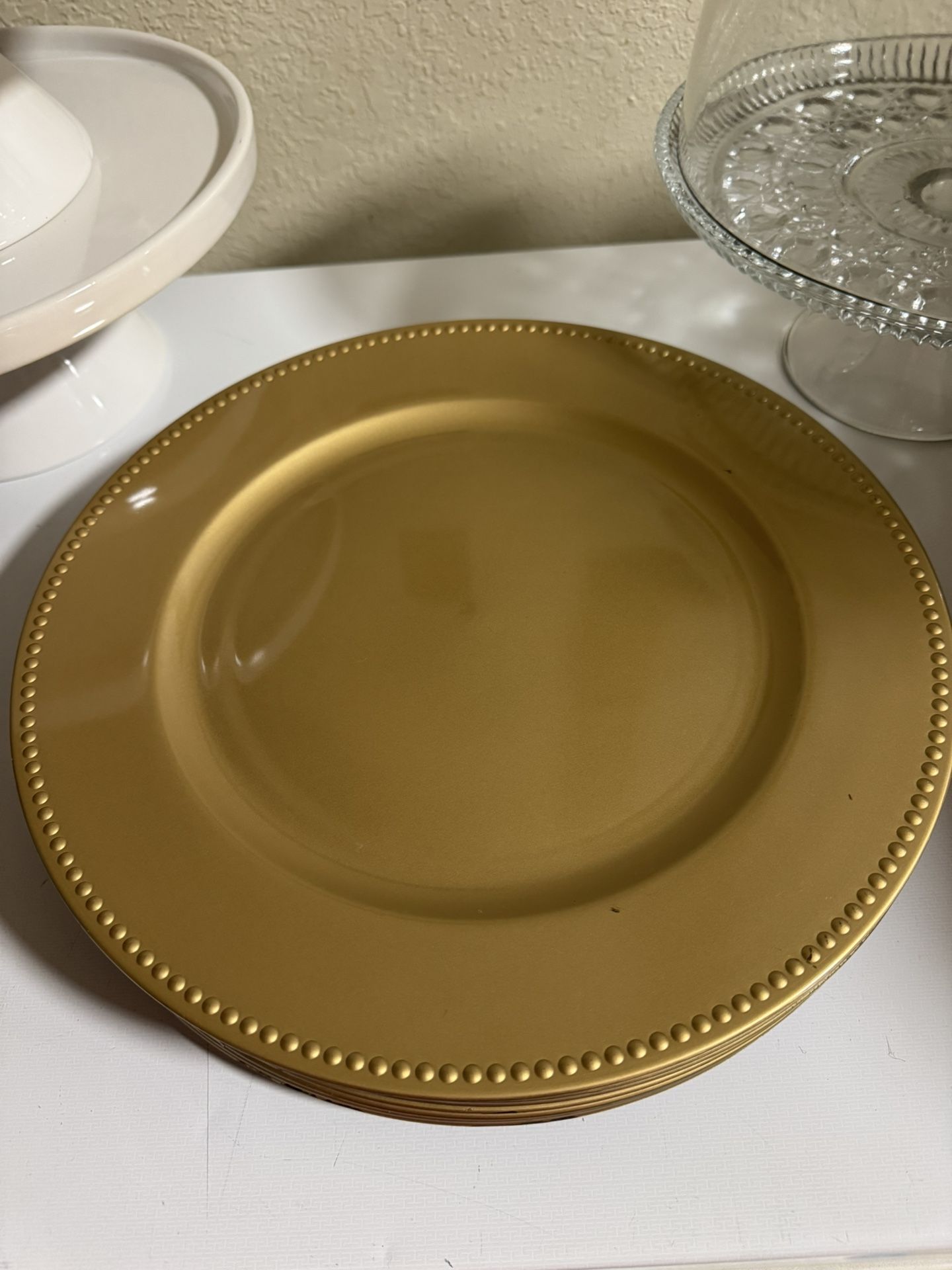 Gold Charger Plates X12