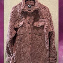 Women’s Pink/Mauve Button Down Coat