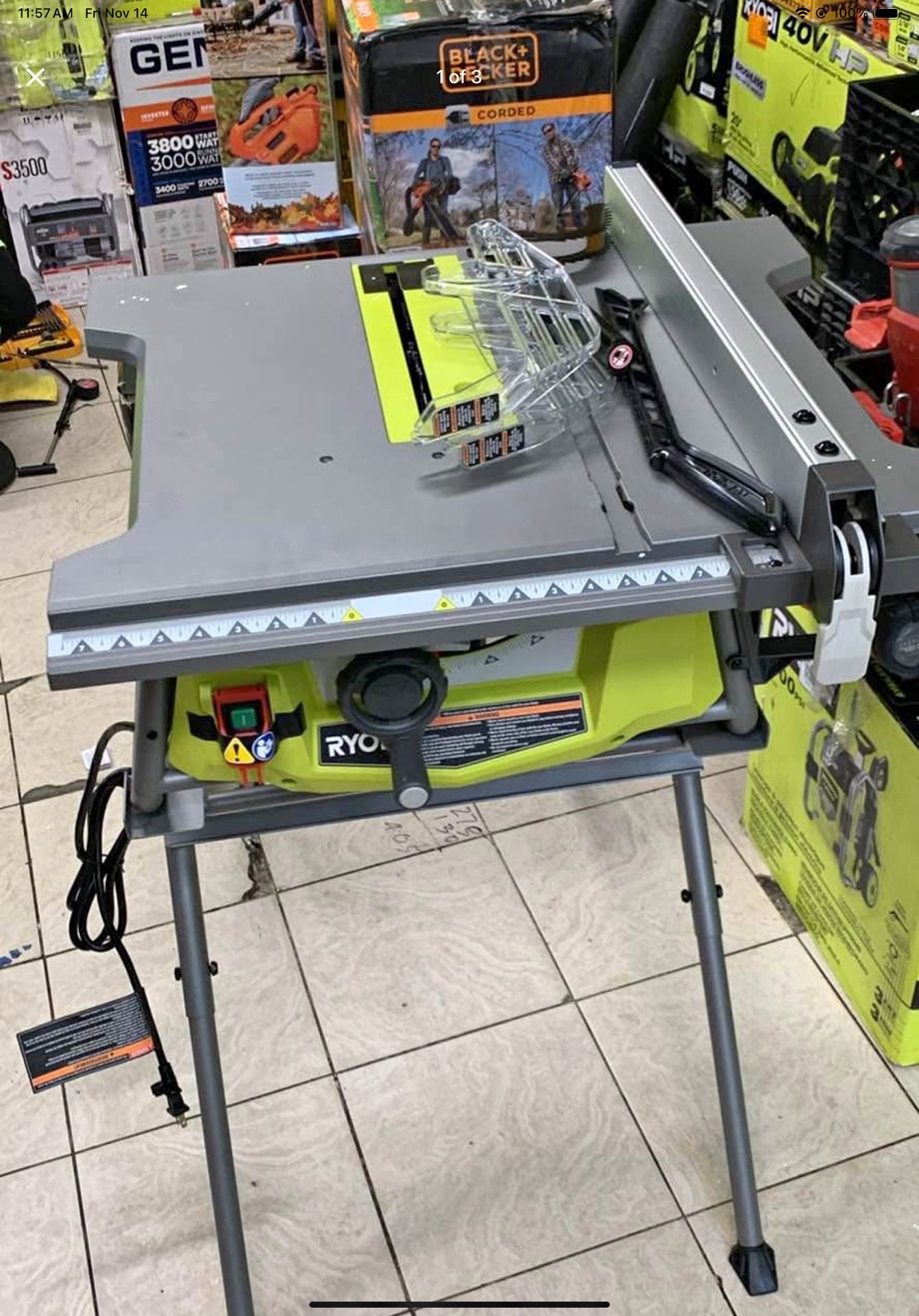 Ryobi Table Saw 10in With Stand 