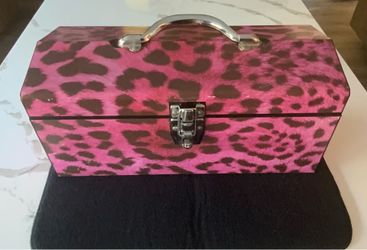 Pink and Black Leopard Print Toolbox