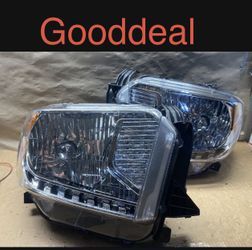Oh20 Fit 14-17 Toyota Tundra Headlight Pair Lights Lamp Chrome 