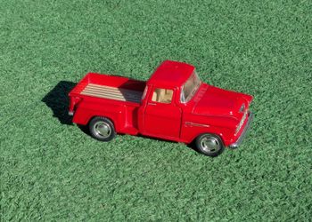 5" Kinsmart 1955 Chevy Stepside Pick-Up Truck KT5330 Diecast Model 1:32 Red EUC