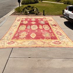 Turkish Oushak wool, Hand Knotted Natural Veggie Dyes. 13ft By 11ft