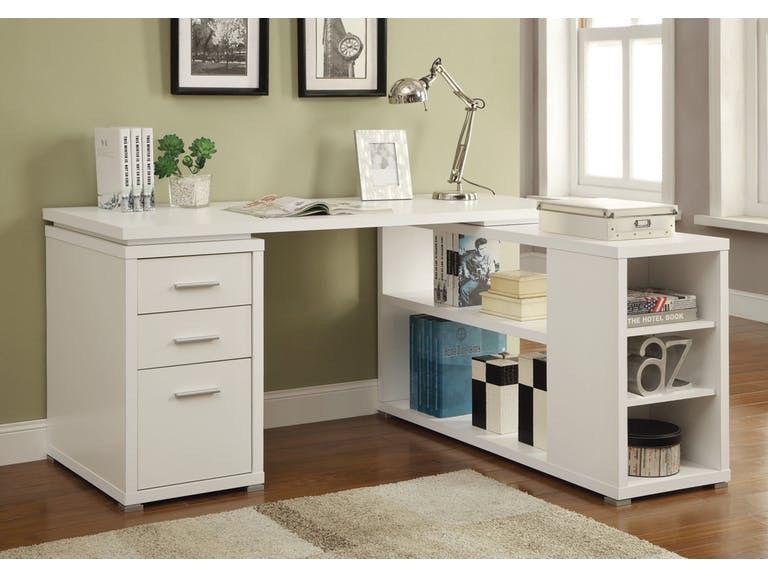 L SHAPE OFFICE DESK WHITE