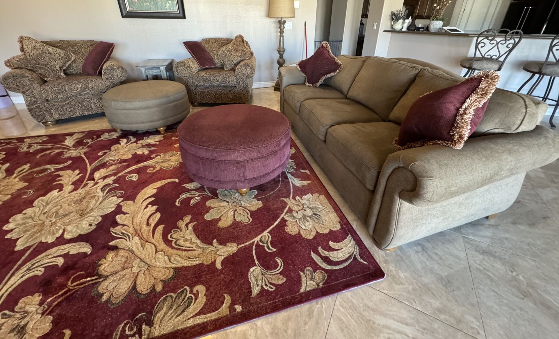 La Z Boy Furniture Couch Ottoman Chairs Set