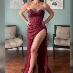 NWT Sexy Burgundy Formal Dress
