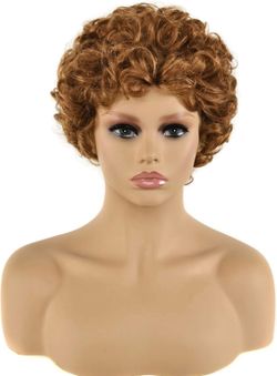 Short Loose Curly Human Hair Wigs, 100% Brazilian Remy Hair Full Wig Romance Bob wigs