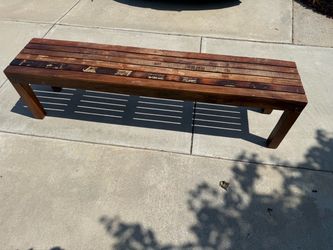 Wooden Slat Bench 6f long, 15” wide, 18” tall