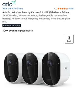 Brand New Arlo Pro 2K HDR Wireless Security Cameras – 3 Pack